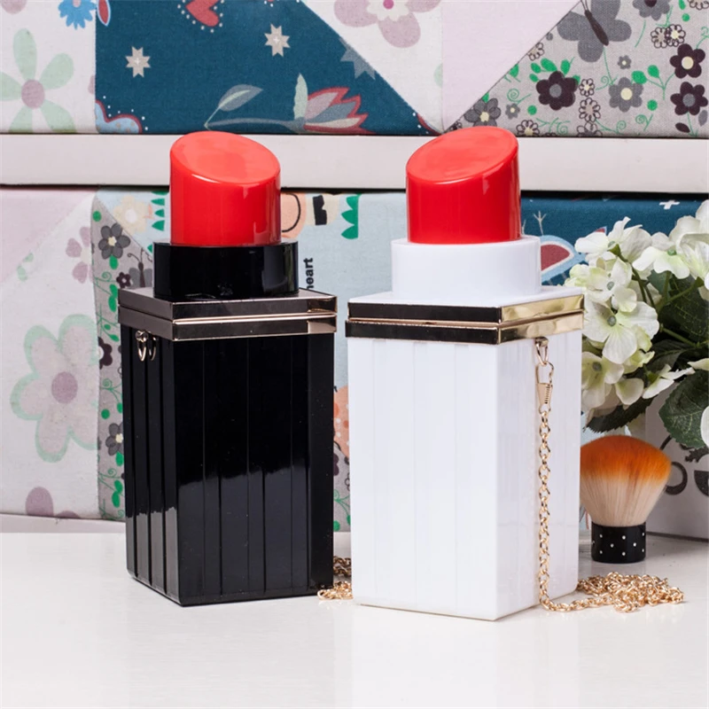 White Black Lipstick Shape Designer Acrylie Wedding Party Clutch Evening Bags Women Shoulder Crossbody Bag for women Purses
White Black Lipstick Shape Designer Acrylie Wedding Party Clutch Evening Bags Women Shoulder Crossbody Bag for women Purses