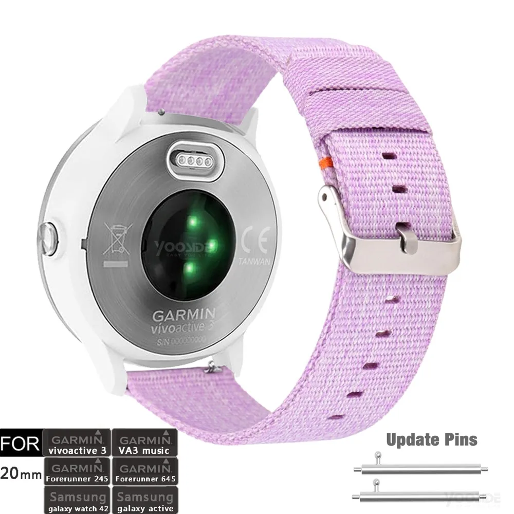 Ремешок для часов Vivoactive 3 20 мм быстросъемный нейлоновый ремешок Garmin 3/3 MUSIC Forerunner