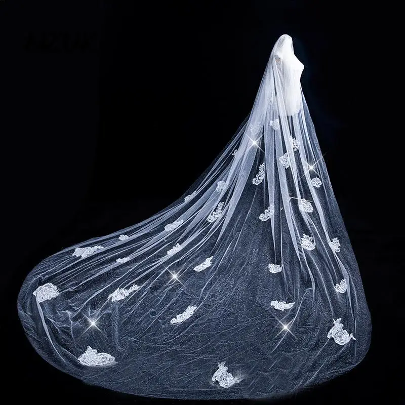 Luxury Long Full Bling Lace One Layer Wedding Veil matiage Bridal Veil For Woman Vestido De Noiva Robe Mariee
Luxury Long Full Bling Lace One Layer Wedding Veil matiage Bridal Veil For Woman Vestido De Noiva Robe Mariee
