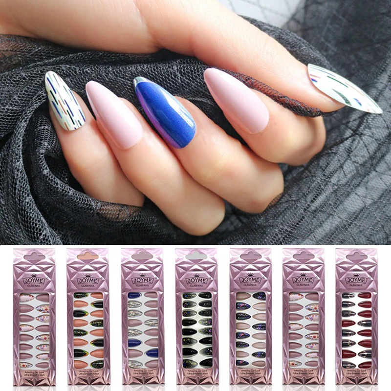 Long Pointed False Full Cover Nail Wearing Patch Strips Nail Stickers Manicure Accessories
Long Pointed False Full Cover Nail Wearing Patch Strips Nail Stickers Manicure Accessories
