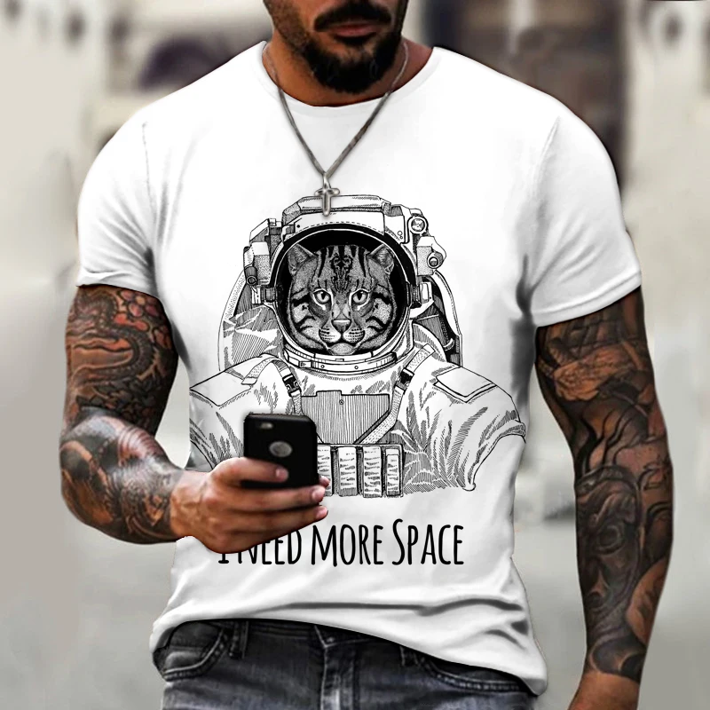 Animal Cat Tshirt Men's Round Neck T-shirt 3D Printing Loose Casual Fashion Harajuku Oversized Shirt Black And White
Animal Cat Tshirt Men's Round Neck T-shirt 3D Printing Loose Casual Fashion Harajuku Oversized Shirt Black And White