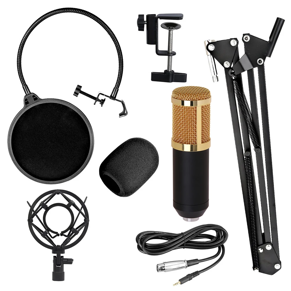 

BM-800 Studio Live Streaming Broadcasting Recording Condenser Microphone Adjustable Recording Mic Suspension Scissor Arm Stand