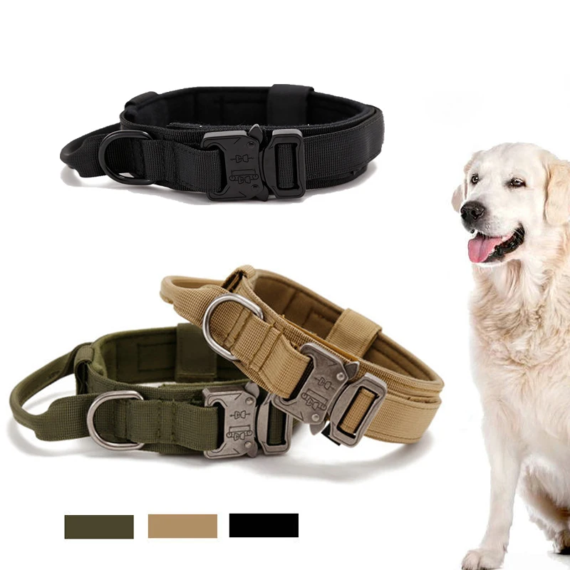 

Adjustable Tactical Dog Collar Nylon Army Military Dog Collar Leash For Medium Large Dogs K9 German Shepherd Training Hunting