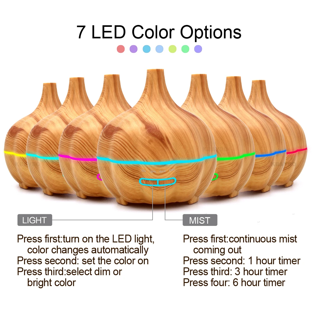KBAYBO 400ml Ultrasonic Electric Cold Mist Sprayer Air Humidifier Aromatherapy Essential Oil Purifier with 7 Color LED Lights
KBAYBO 400ml Ultrasonic Electric Cold Mist Sprayer Air Humidifier Aromatherapy Essential Oil Purifier with 7 Color LED Lights