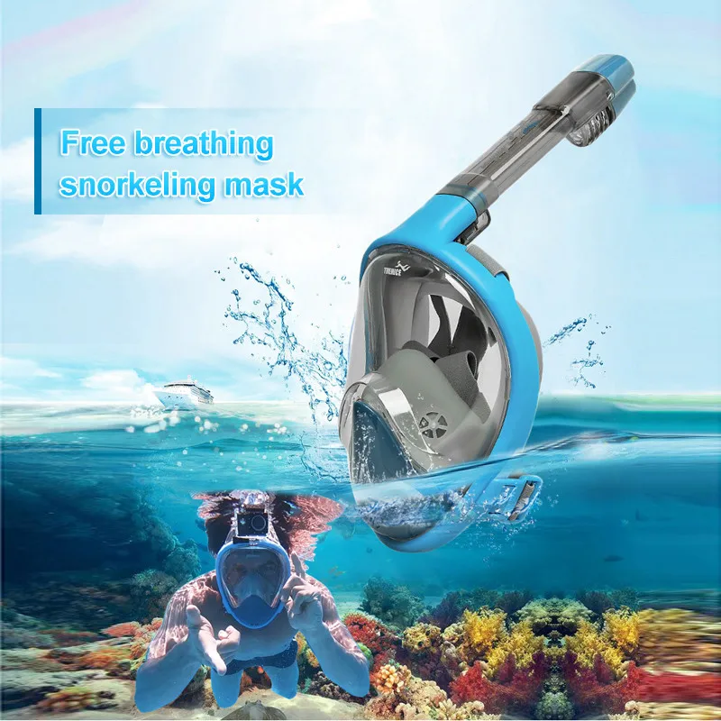 Adult Underwater Scuba Diving Mask Full Face Anti Fog Wide View Snorkel Mask Waterproof Swimming Mask With Camera Mount
Adult Underwater Scuba Diving Mask Full Face Anti Fog Wide View Snorkel Mask Waterproof Swimming Mask With Camera Mount