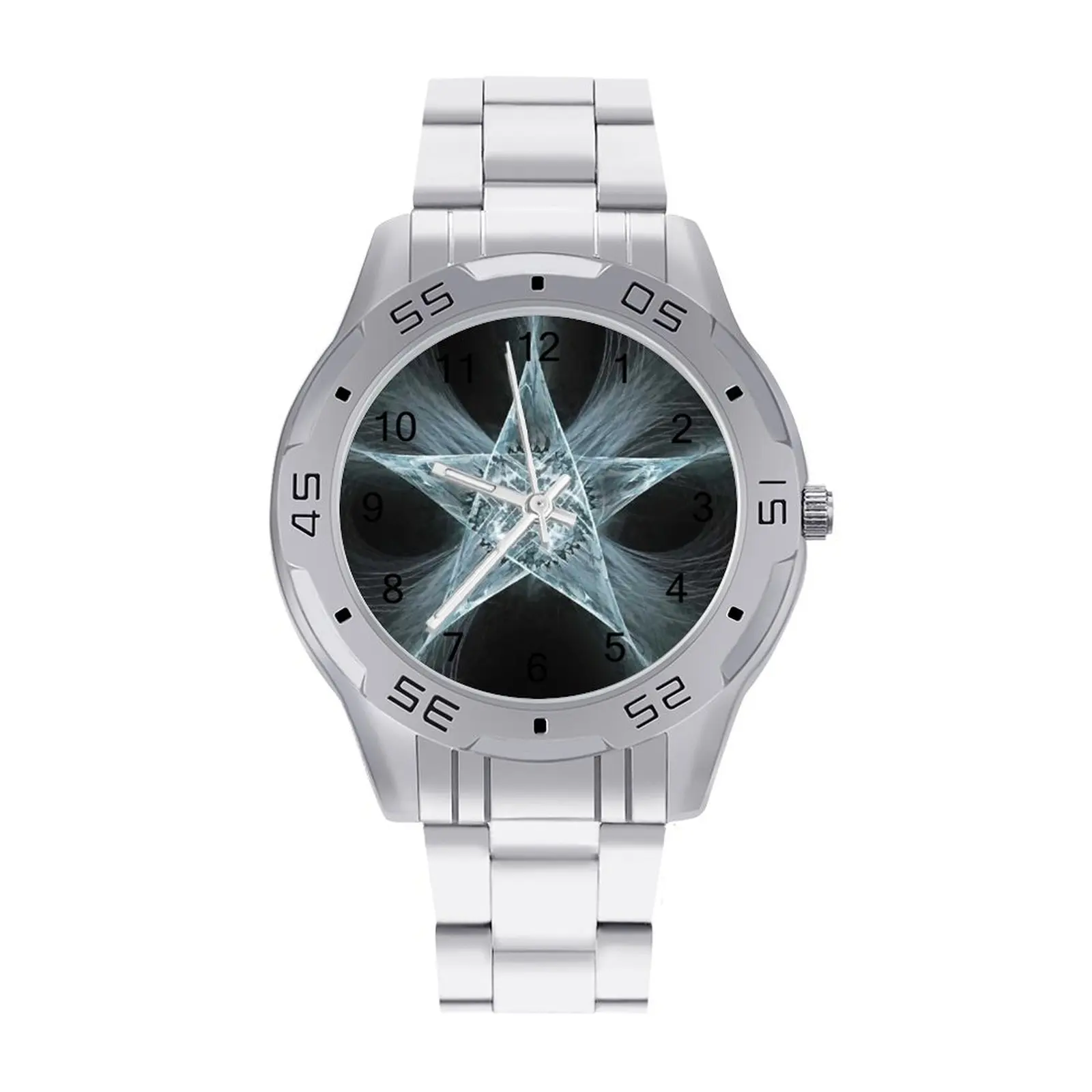 

Pentagram Quartz Watch Wideband Original Wrist Watch Stainless Men Fishing Photo Wristwatch