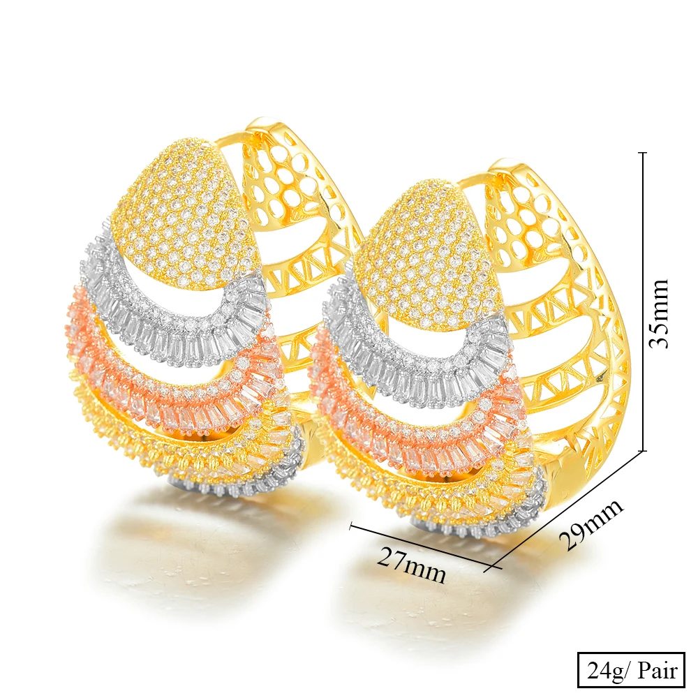 GODKI Geometry Romantic Round DUBAI Statement Big Hoop Earrings Trendy Cubic Zirconia Earring for Women Bridal Wedding Jewelry
GODKI Geometry Romantic Round DUBAI Statement Big Hoop Earrings Trendy Cubic Zirconia Earring for Women Bridal Wedding Jewelry