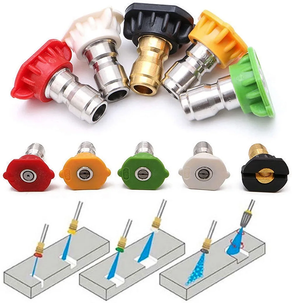 Pressure Washer Spray Nozzle Tips Multiple Degrees,1/4 inch Quick Connector 3.0 GPM, 0 ,15,25 ,40 Degrees, Spray Nozzle Tips
Pressure Washer Spray Nozzle Tips Multiple Degrees,1/4 inch Quick Connector 3.0 GPM, 0 ,15,25 ,40 Degrees, Spray Nozzle Tips
