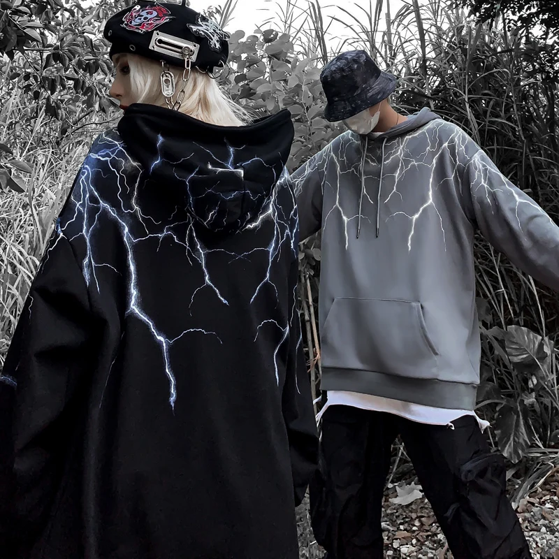 Vintage Hip Hop Lightning Hoodie Harajuku Sweatshirt Men /Women Streetwear Hooded Pullover Autumn Loose Black Fashion Streetwear 
Vintage Hip Hop Lightning Hoodie Harajuku Sweatshirt Men /Women Streetwear Hooded Pullover Autumn Loose Black Fashion Streetwear