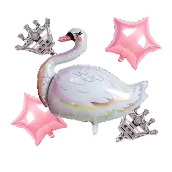 5 PCS Swan Themed Aluminum Foil Balloon Swan Crown Mylar Foil Balloons Kit for Party Theme Birthday Party Decor and Supplies
5 PCS Swan Themed Aluminum Foil Balloon Swan Crown Mylar Foil Balloons Kit for Party Theme Birthday Party Decor and Supplies