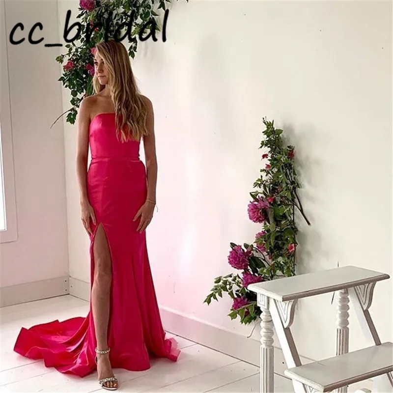 Elegant Strapless Mermaid Prom Dresses 2020 Sexy Leg Split Fuchsia rochii Evening Dress Long For Women vestidos largos de fiesta
Elegant Strapless Mermaid Prom Dresses 2020 Sexy Leg Split Fuchsia rochii Evening Dress Long For Women vestidos largos de fiesta