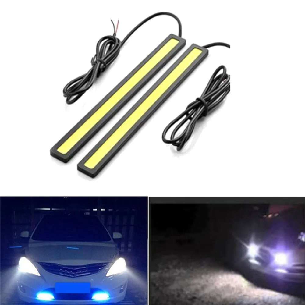 

2 Pcs Car Light Bars DC 10-12V Waterproof Led 6W Cob Light Stripe For Car / Racing / Daytime / Fog Universal Waterproof Durable