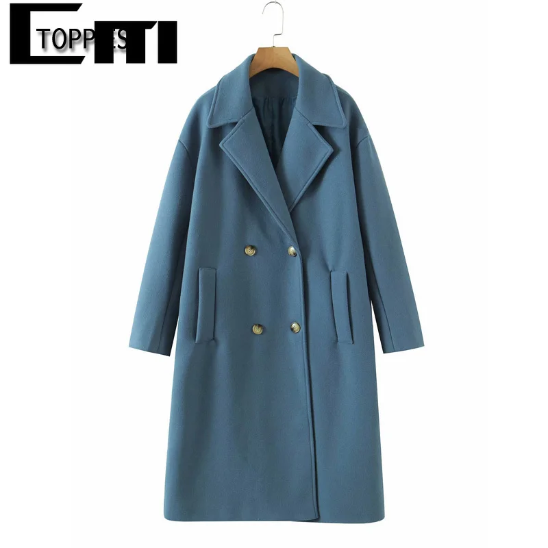 Toppies Loose Double Breasted Woolen Coat Winter Women Outwear Notched Collar Office Ladies Elegant Windbreaker
Toppies Loose Double Breasted Woolen Coat Winter Women Outwear Notched Collar Office Ladies Elegant Windbreaker