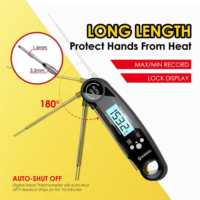 New Meats Thermometer Digital Food Thermometer Instant Read Thermometer for Kitchen Cooking Barbecue Thermometer
New Meats Thermometer Digital Food Thermometer Instant Read Thermometer for Kitchen Cooking Barbecue Thermometer