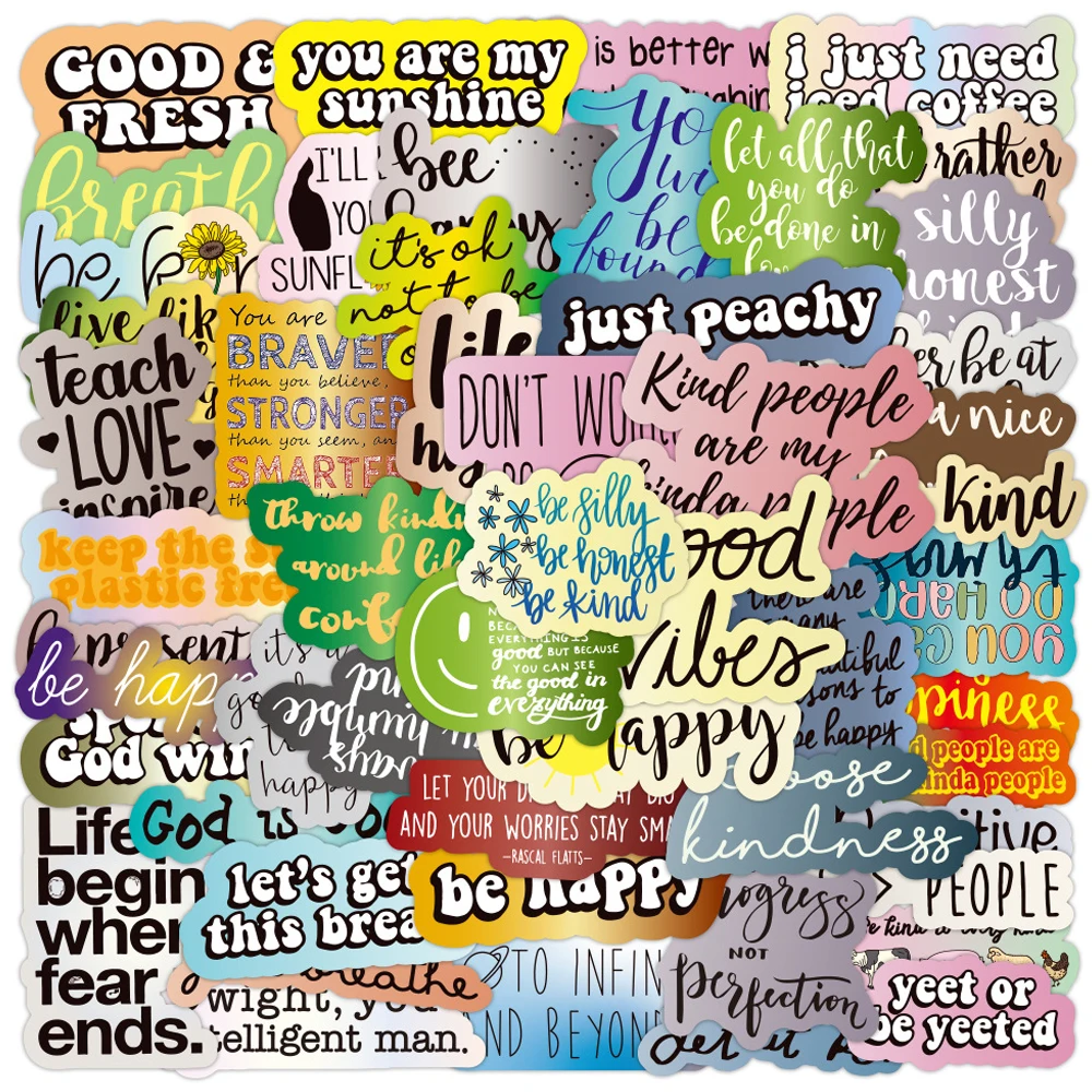 10/30/50PCS Mixed Motivational Phrases Stickers Bike Travel Luggage Guitar Laptop Waterproof DIY Graffiti Sticker Decal for Kids
10/30/50PCS Mixed Motivational Phrases Stickers Bike Travel Luggage Guitar Laptop Waterproof DIY Graffiti Sticker Decal for Kids