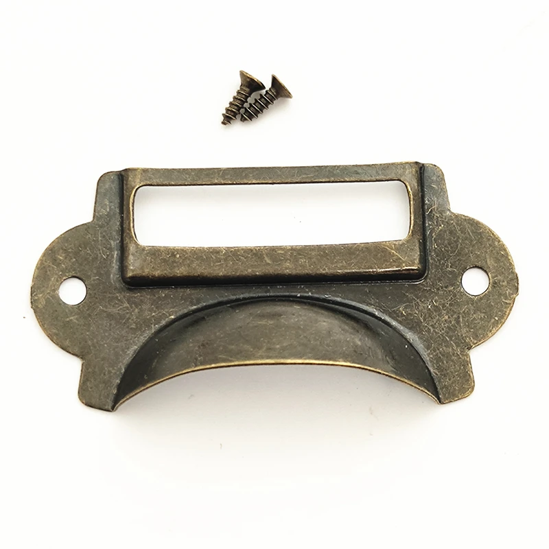 10 шт./лот держатель для карт этикетка ручка шкафа выдвижной античный бронзовый