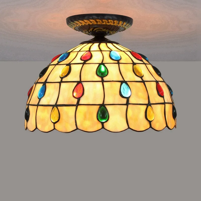 30cm European-Style Colored Beads Tiffany Colored Glass Restaurant Bedroom Corridor Corridor Bathroom Warm Color Ceiling Lamp
30cm European-Style Colored Beads Tiffany Colored Glass Restaurant Bedroom Corridor Corridor Bathroom Warm Color Ceiling Lamp