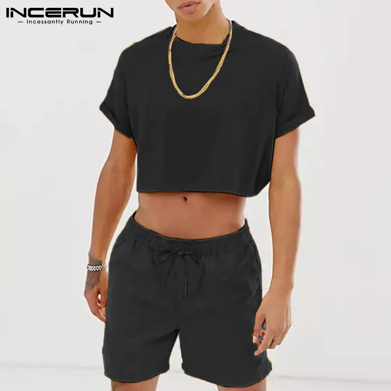 2021 New Men Retro Style Casual Half-length Tops Hot Sale Short-sleeved Sets Men's Solid Streetwear Suit 2 Pieces S-5XL INCERUN
2021 New Men Retro Style Casual Half-length Tops Hot Sale Short-sleeved Sets Men's Solid Streetwear Suit 2 Pieces S-5XL INCERUN
