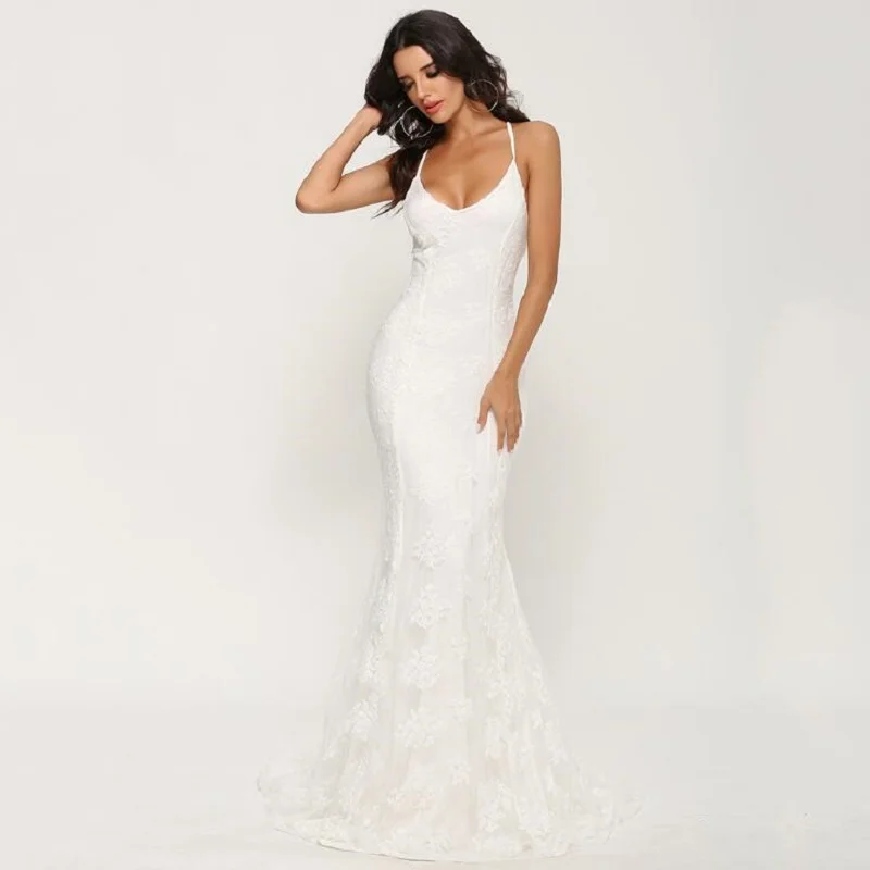 2020 New Sexy v-neck evening party dress women Elegant lace sleeveless white dress female Autumn chic ladies long dress vintage
2020 New Sexy v-neck evening party dress women Elegant lace sleeveless white dress female Autumn chic ladies long dress vintage