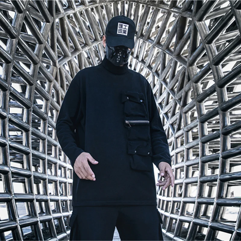 Techwear Streetwear Hip Hop Turtleneck Pullover Men Black Loose Oversize Sport Harajuku Punk Pockets Casual Tactical Pullover
Techwear Streetwear Hip Hop Turtleneck Pullover Men Black Loose Oversize Sport Harajuku Punk Pockets Casual Tactical Pullover