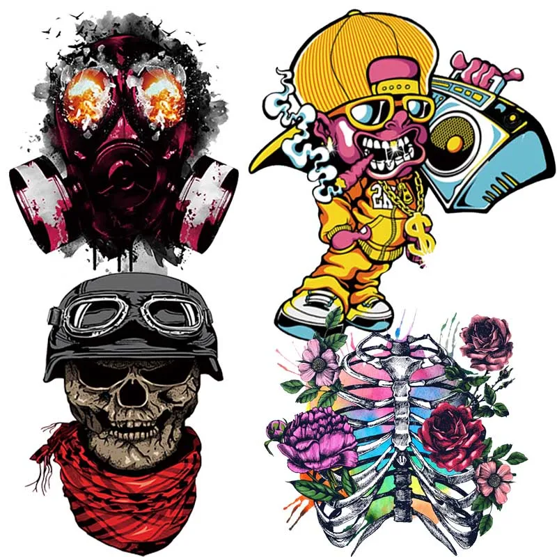 Flower Skull Rock Thermo Heat Transfer Sticker On Clothes DIY Women T-Shirt Iron On Patches For Clothing Stripe Applique Decor
Flower Skull Rock Thermo Heat Transfer Sticker On Clothes DIY Women T-Shirt Iron On Patches For Clothing Stripe Applique Decor