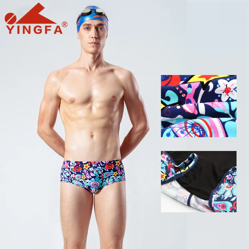 

Yingfa Swimwear Men Swim Briefs плавки Quick-Drying Soft Stretch Fabric Professional Training Chlorine Resistant Swimming Trunks