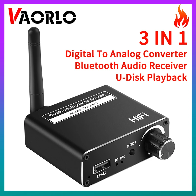 DAC Bluetooth 5.0 Audio Receiver Coaxial Optical Digital Analog Converter 3.5MM AUX U-Disk Low Latency Stereo Wireless Adapter
DAC Bluetooth 5.0 Audio Receiver Coaxial Optical Digital Analog Converter 3.5MM AUX U-Disk Low Latency Stereo Wireless Adapter