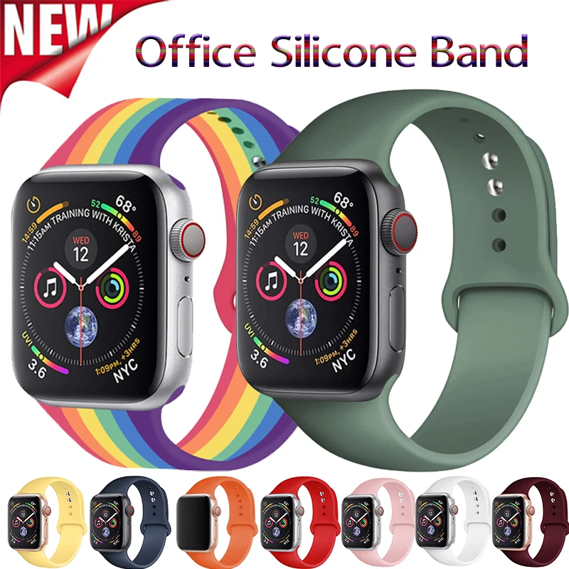 Силиконовый ремешок для Apple Watch 6 SE 5 4 42 мм 40 мм, мягкий спортивный браслет для iwatch 5 3 2 40 мм 44 мм 
Силиконовый ремешок для Apple Watch 6 SE 5 4 42 мм 40 мм, мягкий спортивный браслет для iwatch 5 3 2 40 мм 44 мм