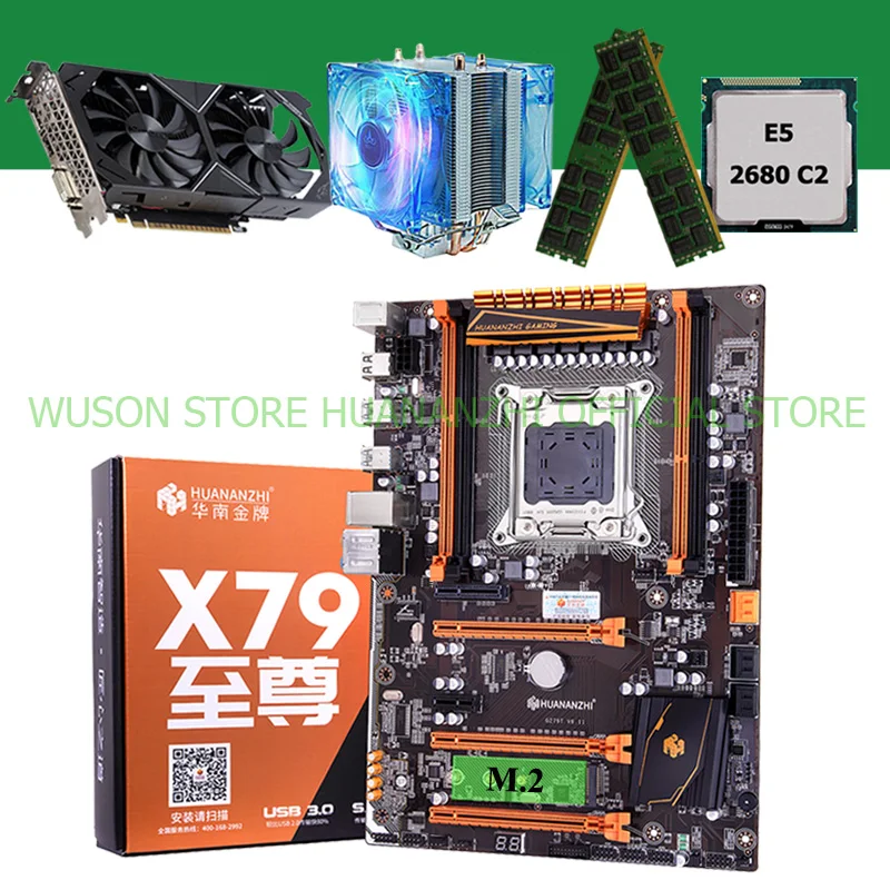 HUANANZHI deluxe X79 motherboard with M.2 CPU Xeon E5 2680 2.7GHz with cooler RAM 32G(2*16G) DDR3 RECC video card GTX1050Ti 4G
HUANANZHI deluxe X79 motherboard with M.2 CPU Xeon E5 2680 2.7GHz with cooler RAM 32G(2*16G) DDR3 RECC video card GTX1050Ti 4G