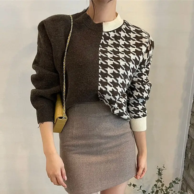 HziriP Warm Houndstooth Jumpers Pullovers Outwear Gentle Retro Thicken 2021 Lady Bottom Autumn Tops Stylish Loose Women Sweaters
HziriP Warm Houndstooth Jumpers Pullovers Outwear Gentle Retro Thicken 2021 Lady Bottom Autumn Tops Stylish Loose Women Sweaters