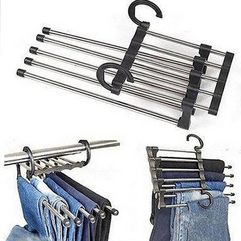 5 in 1 Portable Multifunctional Stainless Steel Pants Trousers Rack Closet Hanger Multi Layer Magic Pants Rack Trouser Hanger
5 in 1 Portable Multifunctional Stainless Steel Pants Trousers Rack Closet Hanger Multi Layer Magic Pants Rack Trouser Hanger