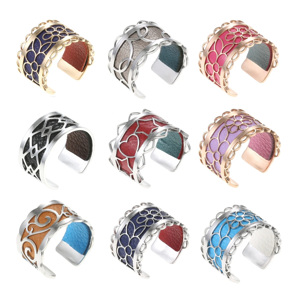 Legenstar bagues pour femme bijoux acier inoxydable chevaliere homme регулируемое кольцо Reversilber кожаный ремешок