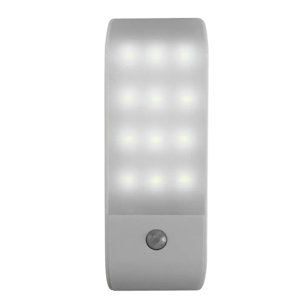 

12 LED PIR Infrared Stick-on Rechargeable Wardrobe Night Light USB Motion Detector Induction Sensor Closet Corridor Lamp 5V