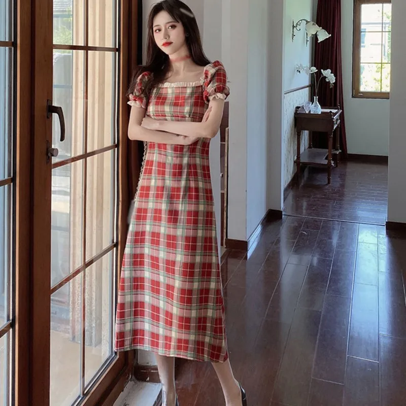 Платье в клетку в стиле ретро; Сезон весна-лето; Платье с квадратным воротником и пышными рукавами; Красное платье во французском стиле с обо...
Платье в клетку в стиле ретро; Сезон весна-лето; Платье с квадратным воротником и пышными рукавами; Красное платье во французском стиле с обо...