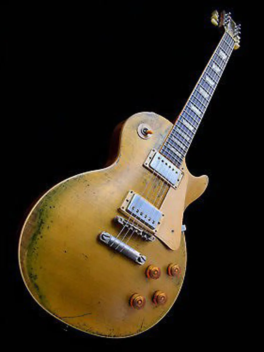 Aged/Relic Electric Guitar, Nitro Finish, Gold Top 1 PC Body and Neck, Frets Binding, High Quality
Aged/Relic Electric Guitar, Nitro Finish, Gold Top 1 PC Body and Neck, Frets Binding, High Quality