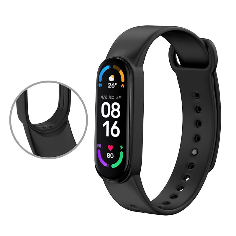 Силиконовый ремешок для Xiaomi Mi Band 6 5 4 3 сменный спортивный браслет Band4 умные часы mi