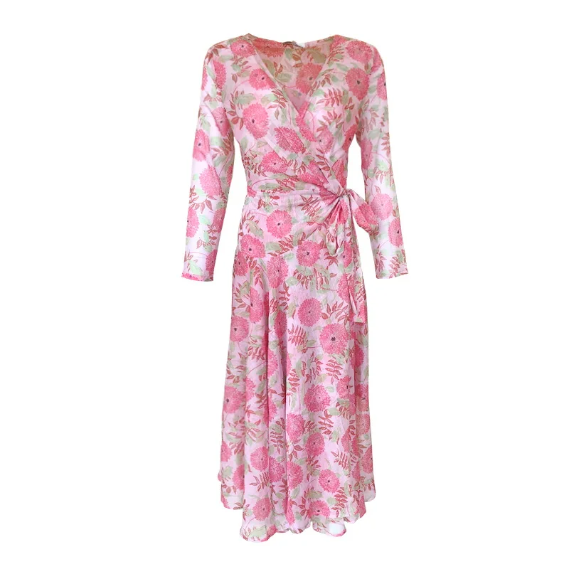 High Quality Fashion Women Summer Bohemian Elegant Sweet Pink Floral Chiffon Dress
High Quality Fashion Women Summer Bohemian Elegant Sweet Pink Floral Chiffon Dress
