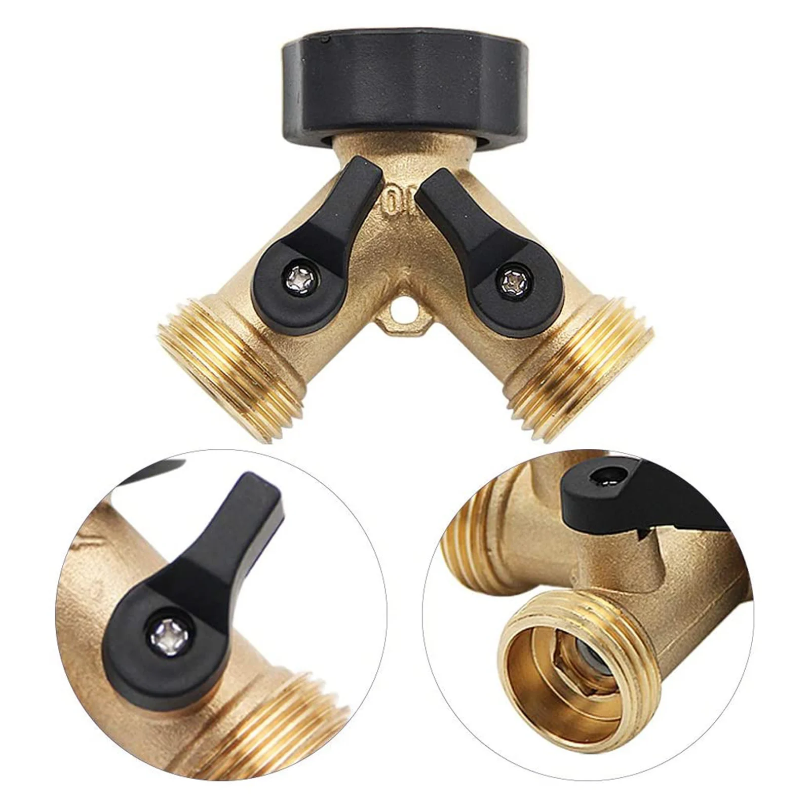 2-way Y-type Hose Splitter Garden Hose Distributor Brass Hose Tap Adapter with 2 Valves
2-way Y-type Hose Splitter Garden Hose Distributor Brass Hose Tap Adapter with 2 Valves