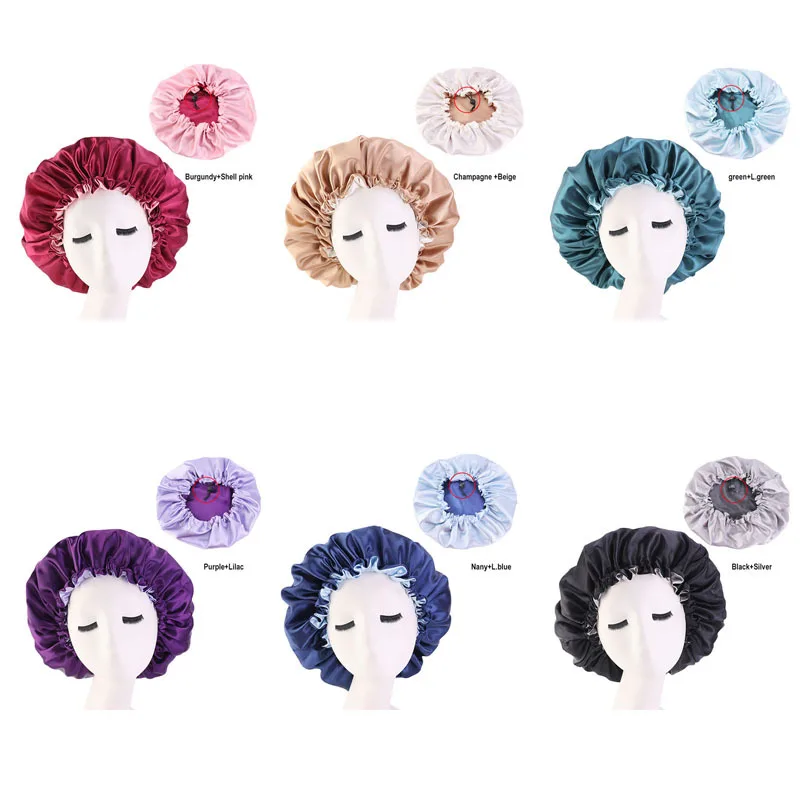 New Silky Women Satin Bonnet Fashion Stain Hair Cap Double Sleep Night Cap Wrap Accessorieswith Invisible Flat Adjusting Button
New Silky Women Satin Bonnet Fashion Stain Hair Cap Double Sleep Night Cap Wrap Accessorieswith Invisible Flat Adjusting Button