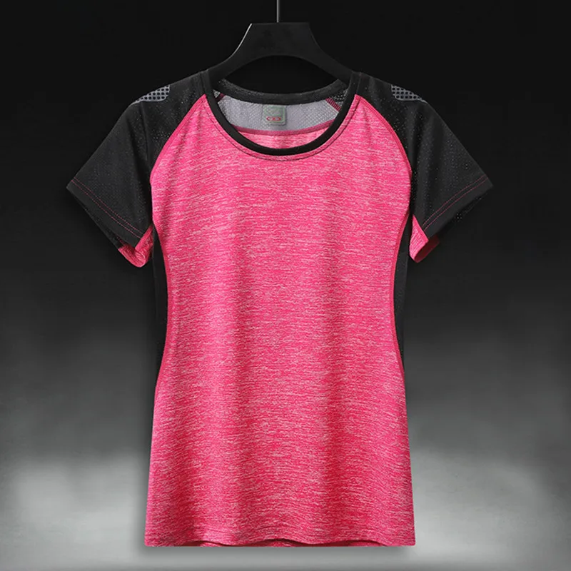 Быстросохнущая футболка для бега женские летние спортивные дышащие топы фитнеса
