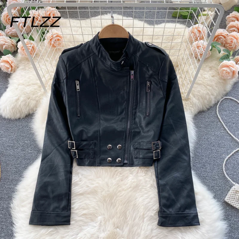 Fashion Biker Moto Style Faux Leather Jacket Women Spring Autumn Fashion Streetwear Crop Jackets Woman Long Sleeve Spring Coats
Fashion Biker Moto Style Faux Leather Jacket Women Spring Autumn Fashion Streetwear Crop Jackets Woman Long Sleeve Spring Coats