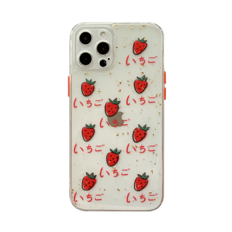 Cute Strawberry gold foil phone Case For iphone 11 11Pro 12 12Pro Max X XR XS Max 7 8 Plus SE2020 Clear soft silicone case
Cute Strawberry gold foil phone Case For iphone 11 11Pro 12 12Pro Max X XR XS Max 7 8 Plus SE2020 Clear soft silicone case