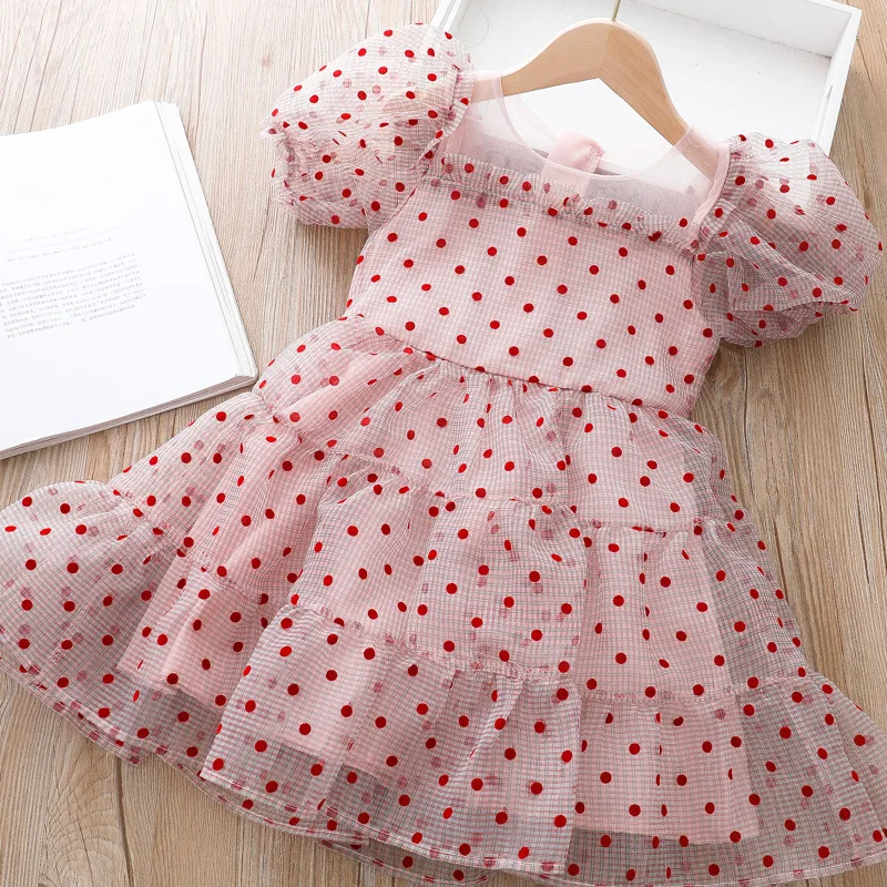 Girls' Summer New Fashion Polka Dot Dress Children's Fashion Waist Cake Dresses Sweet Bubble Sleeve Mesh Kids Luxury Dress
Girls' Summer New Fashion Polka Dot Dress Children's Fashion Waist Cake Dresses Sweet Bubble Sleeve Mesh Kids Luxury Dress