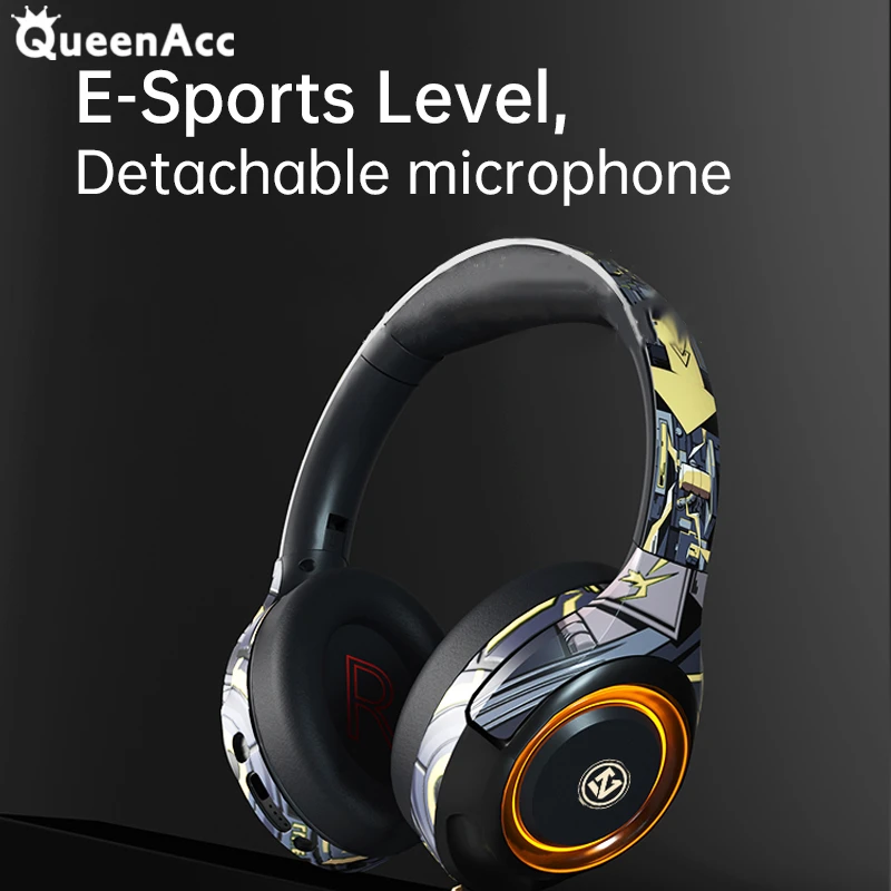 

Игровая гарнитура QueenAcc A2 Studio V5.1, беспроводные наушники, стерео проводные наушники с микрофоном для ноутбука, PS4, Xbox One, геймера