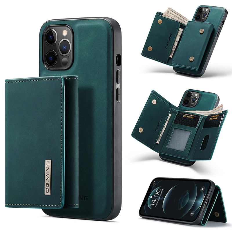 

Съемный кожаный чехол с магнитным слотом для карт для iphone 11 12 Pro Max X XR XS Max 8 7 Plus SE2020, противоударный защитный чехол-бумажник