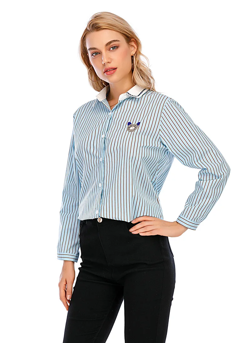 Ladies Shirt College Girl Sweet Embroidery Lapel Self-Cultivation Casual Party Women's Student Wear Solid Color Single-Breasted
Ladies Shirt College Girl Sweet Embroidery Lapel Self-Cultivation Casual Party Women's Student Wear Solid Color Single-Breasted