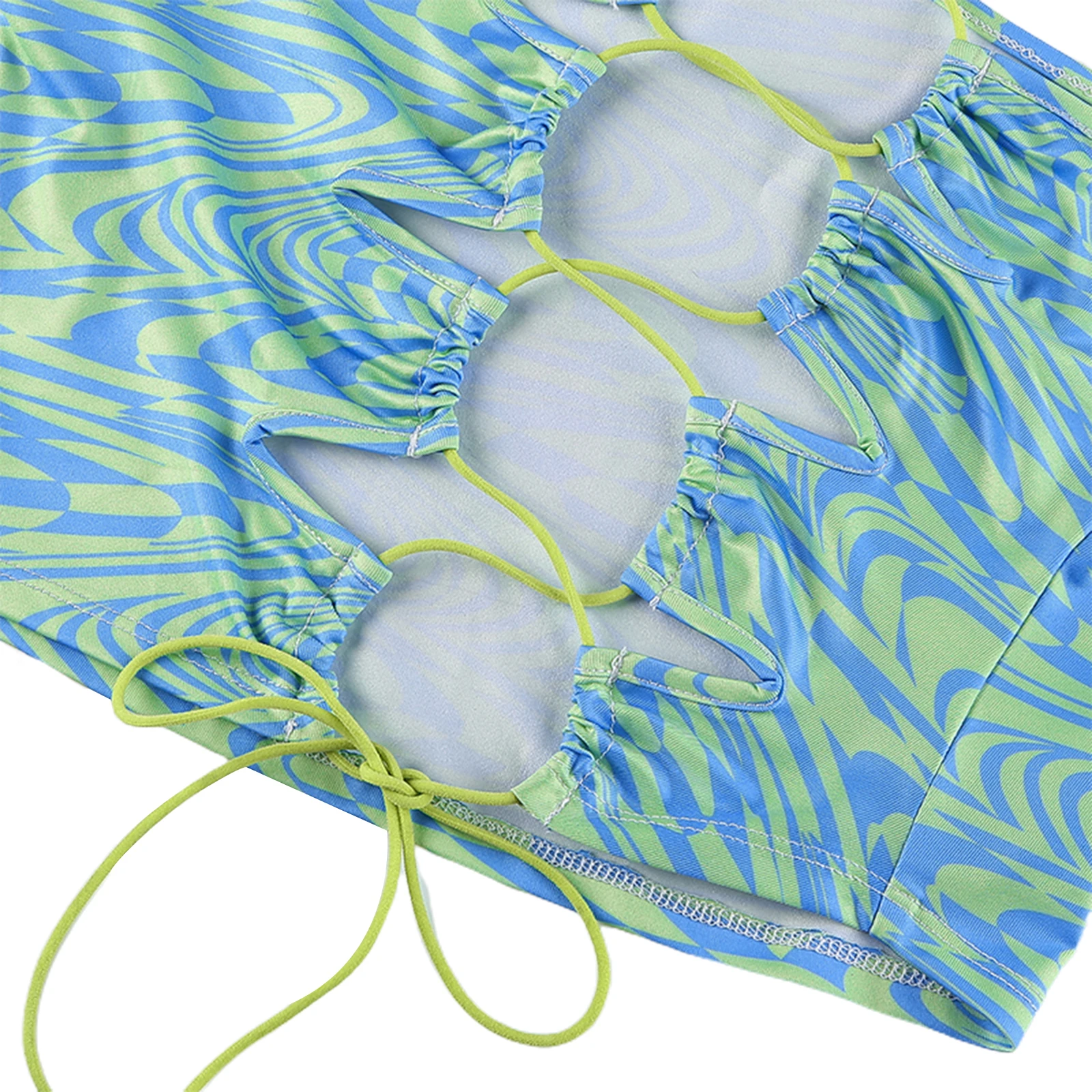 Summer Women 2021 Close-fitting Sexy Vest, Blue Wavy Printed Pattern One-shoulder Sleeveless Crop Tops
Summer Women 2021 Close-fitting Sexy Vest, Blue Wavy Printed Pattern One-shoulder Sleeveless Crop Tops