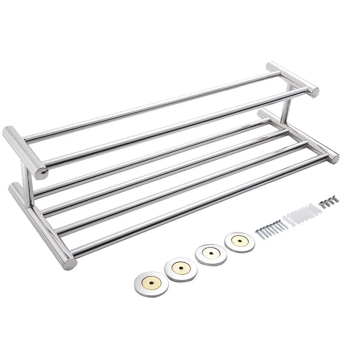 60cm Stainless Steel Surface Polishing Double Wall Mounted Bathroom Towel Rack Towel Holder Foldable Towel Shelf
60cm Stainless Steel Surface Polishing Double Wall Mounted Bathroom Towel Rack Towel Holder Foldable Towel Shelf