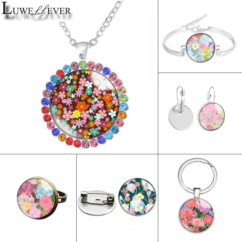 New 594 Flower Glass Necklace Bracelet 30mm 25mm Double Sided Round Glass Cabochon Jewelry For Unisex Charm Pendant 
New 594 Flower Glass Necklace Bracelet 30mm 25mm Double Sided Round Glass Cabochon Jewelry For Unisex Charm Pendant