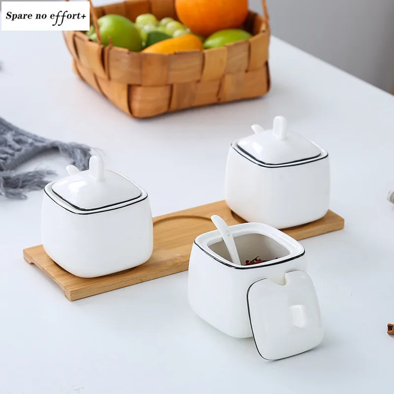 Pure White Seasoning Jar Three-piece Spice Tool Jar Kitchen Creative Kitchen Condiment Jar Set Exquisite Jar Salt Sugar Coffee
Pure White Seasoning Jar Three-piece Spice Tool Jar Kitchen Creative Kitchen Condiment Jar Set Exquisite Jar Salt Sugar Coffee